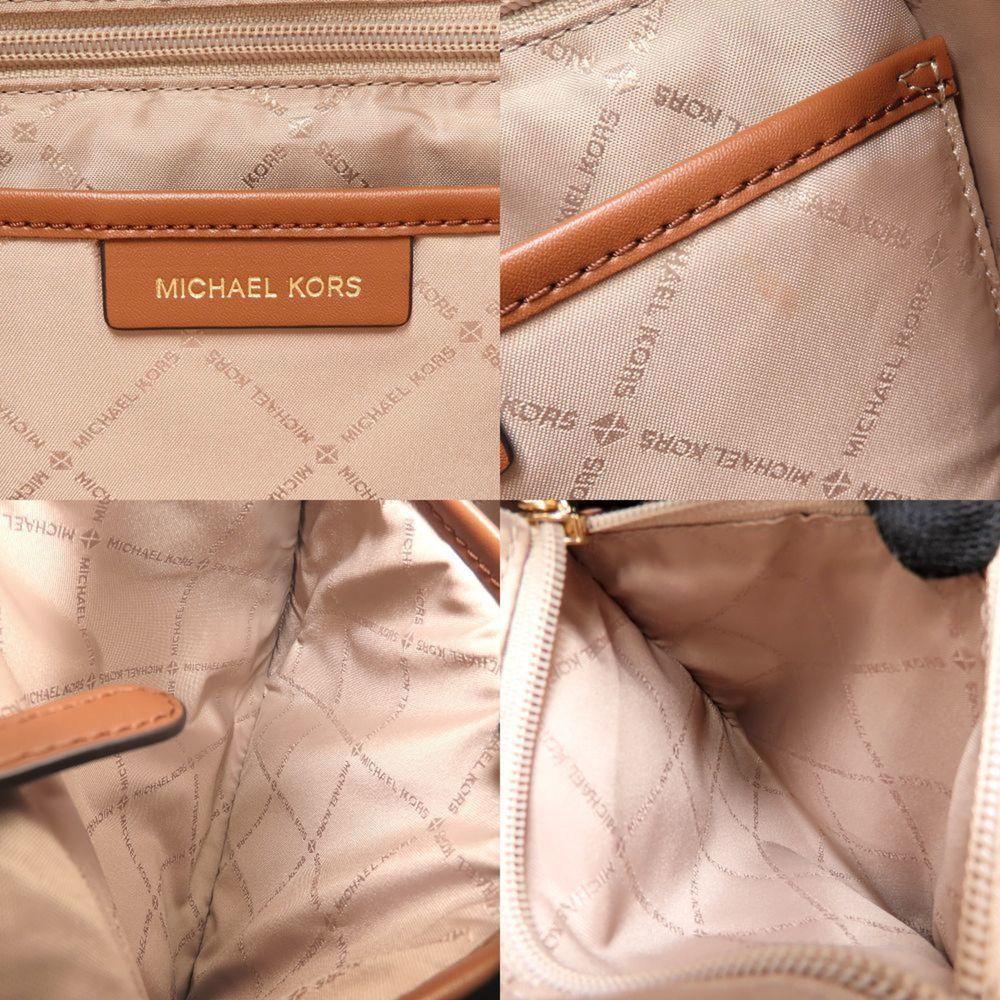 Michael Kors Backpack, Coated Canvas and Leather, Brown, Women's, 352702 - Picture 8 of 9